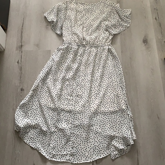 Sienna Sky Polka Dot High Low Wrap Dress lightweight classic retro tie waist M - Picture 11 of 13